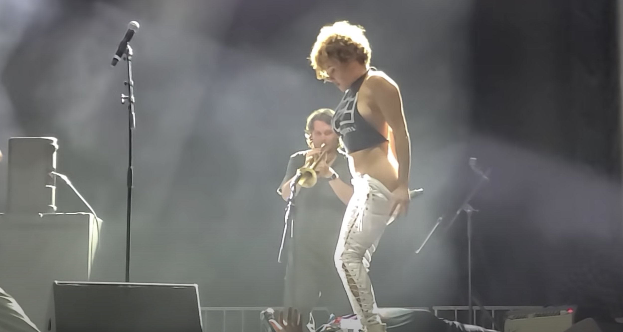 Brass Against singer Sophia Urista pulls down her pants and PEES