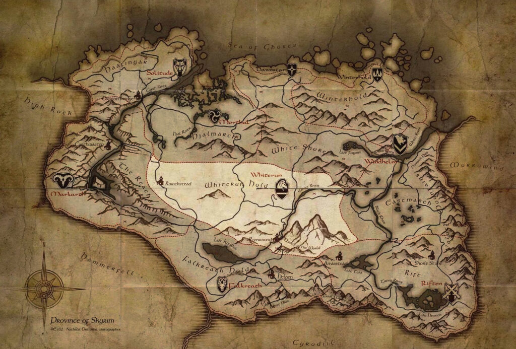 Top 4 Places To Visit In The Skyrim Map 