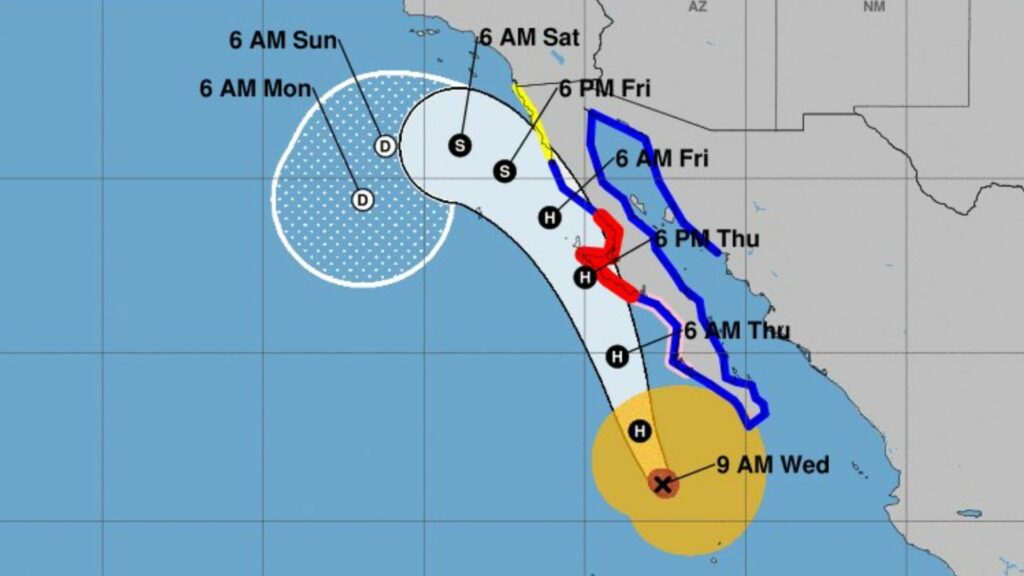 Hurricane Kay, a Category 2 storm, is closing in on the Baja California coast