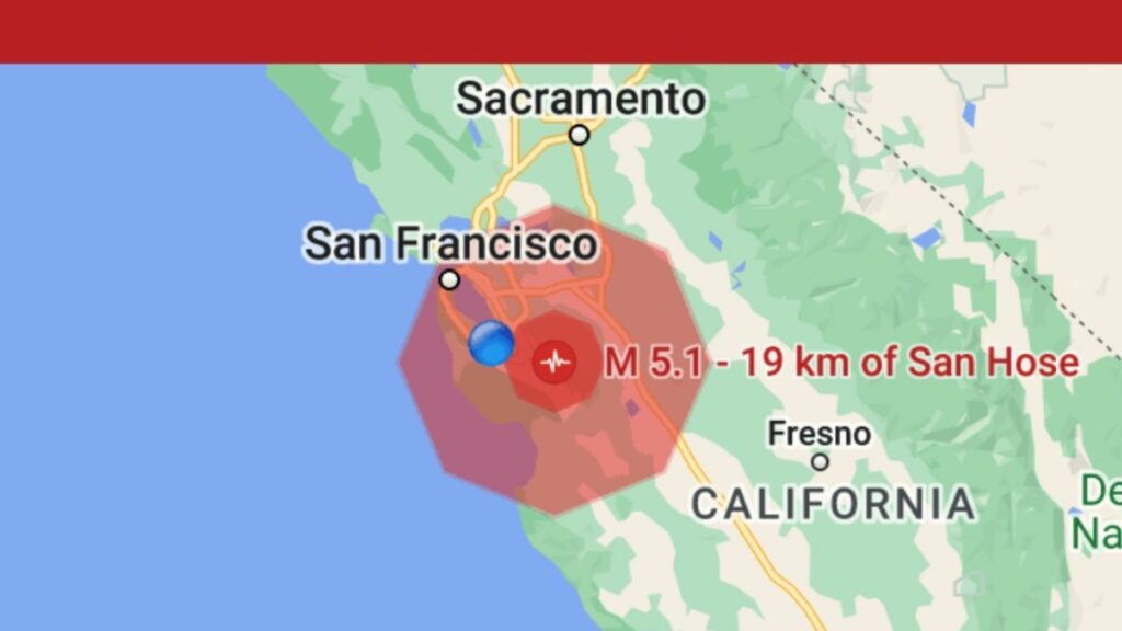 San Francisco Bay Area shakes from magnitude 5.1 earthquake