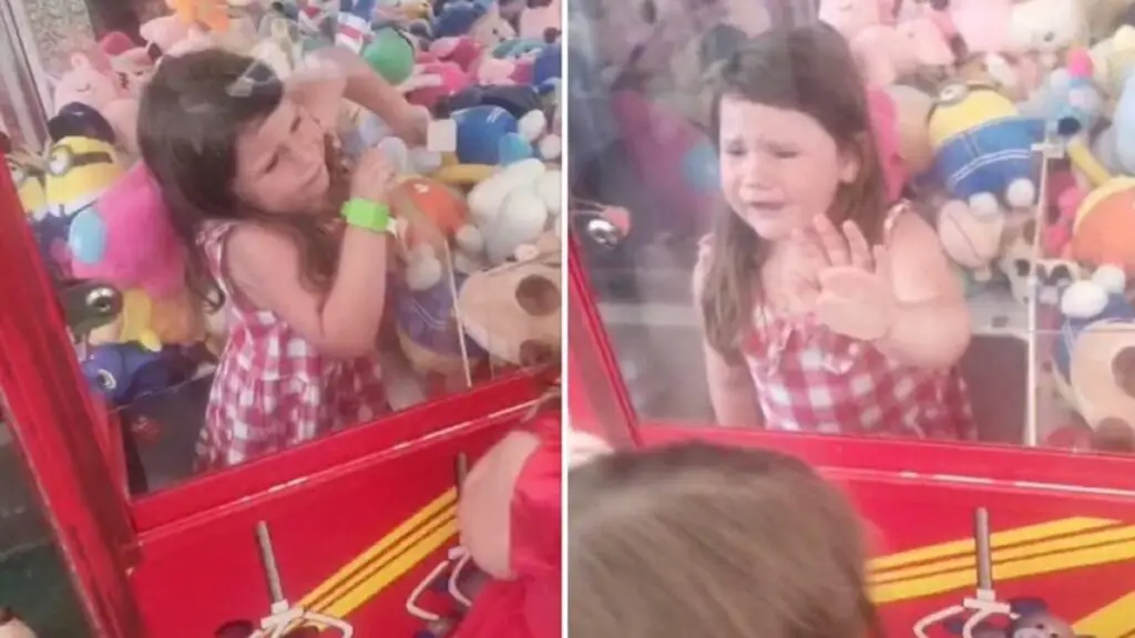 Child caught in claw machine for attempting to steal teddy