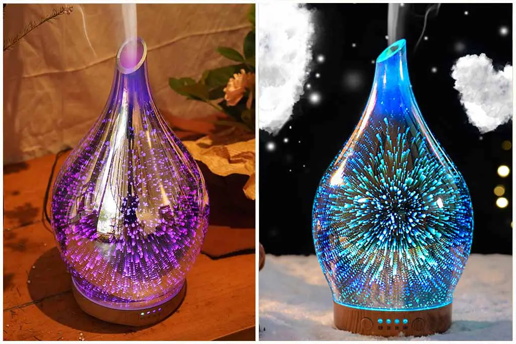 Essential Oil Diffuser 3D Glass Aromatherapy Ultrasonic Humidifier