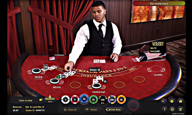 Blackjack online en vivo