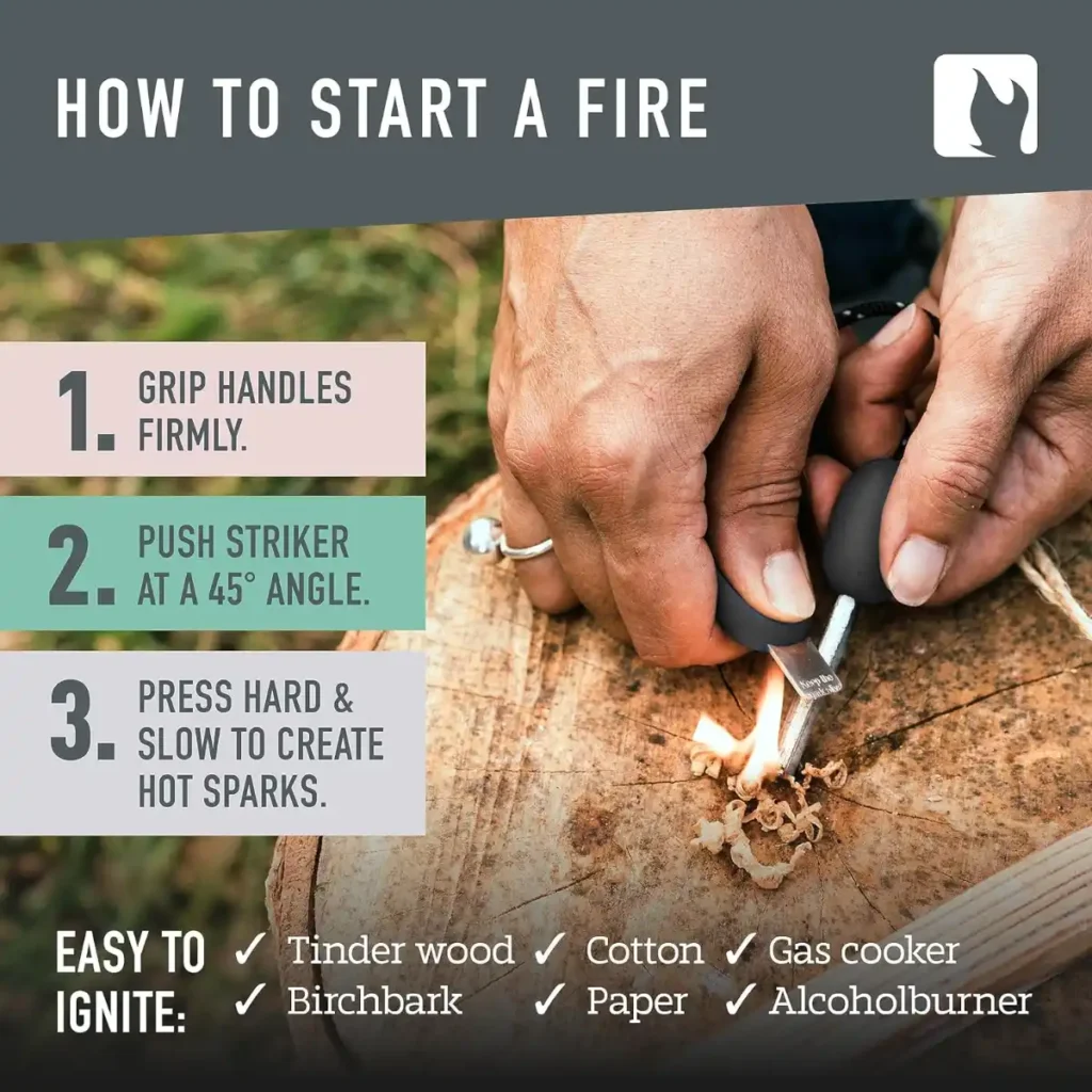Light My Fire Flint Fire Starter Ferro Rod Survival Tool Army