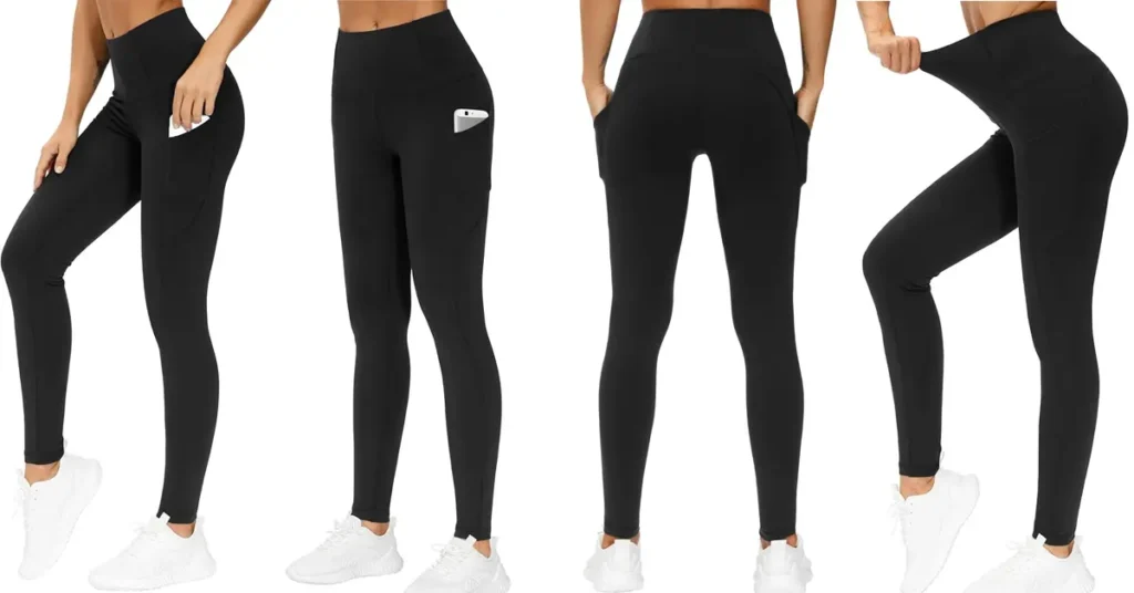 THE GYM PEOPLE Thick High Waist Yoga Pants with Pockets, Tummy Control Workout Running Yoga Leggings for Women