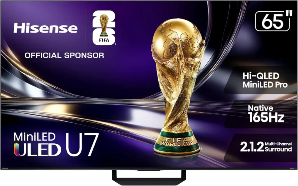 Hisense 65-Inch U7N Mini-LED QLED 4K Smart TV 2026