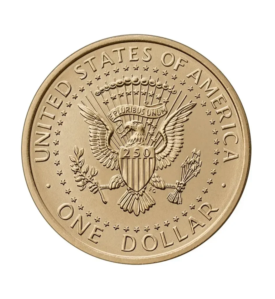 The reverse depicts the Great Seal of the United States with a “250” emblem commemorating the nation’s 250th birthday.X / @SecScottBessent